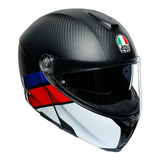 Casco Para Motociclismo Agv Sportmodular Fibra Carbon Color Azul Tamaño Del Casco Xxl