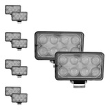 Set De 10 Faros Blanco / Ámbar Con Lupa 8 Leds 24w Tunelight