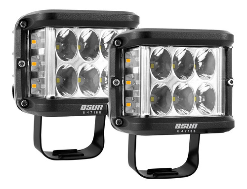 2 Faros De 12 Led 36w Estrobo/ambar Para Codigos Universal 