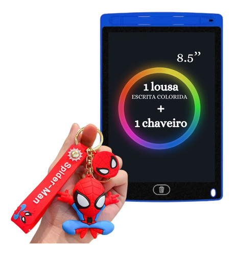 Lousa Mágica Educativa Escrever Desenhar + Chaveiro Infantil