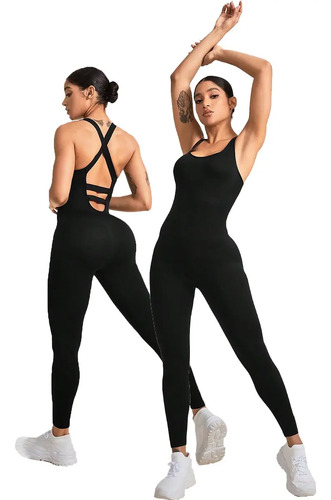 Jumpsuits Deportivo Mono De Yoga Con Espalda Cruzada Mujer | MercadoLibre