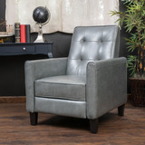 Silla Reclinable En Cuero Noble House James, Color Gris