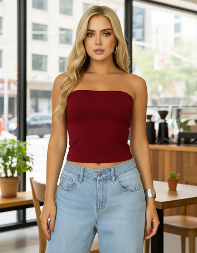 Cropped Top Tube Feminina Layvi Store Tomara Q Caia Suplex | MercadoLivre