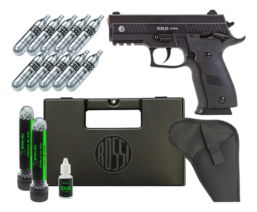 Pistola Co2 P226 X5 Blowback 4.5 + Maleta + Coldre + Munição