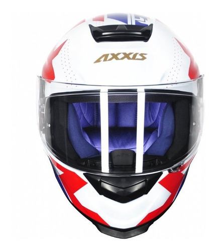 Capacete Axxis Eagle Diagon Gloss Branco/azul/verm