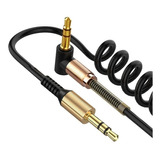 Cable Audio Auxiliar 3.5 Espiral Uso Rudo Resorte Universal