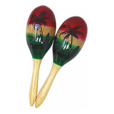 Maracas Instrumento Musical De Madera De Tres Colores Con Si