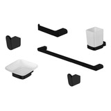 Combo Peirano De Accesorios Para Baño - Soria Black 6 Piezas