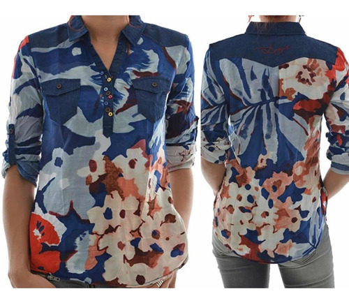 Blusa Desigual Mujer Flores, Polera Mujer Desigual