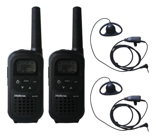 2x Rádio Comunicador Intelbras Rc4002 + Fone Tipo D Concha