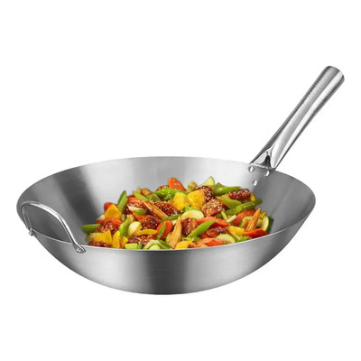 Sarten Wok Antiadherente Acero Inoxidable 30cm Plateado | MercadoLibre