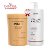 Kit Hidratacao Trivitt 1kg Com Shampoo Itallian Color 2,5l