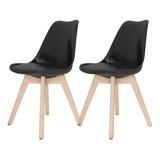 Cadeira De Jantar Saarinen Wood Com Estofamento 2 Und