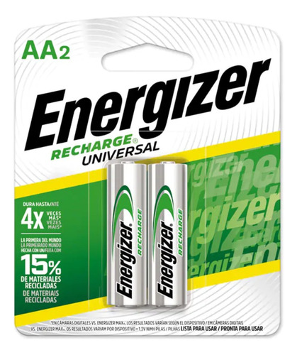 Bateria Recargable Blister X2 Aa Energizer