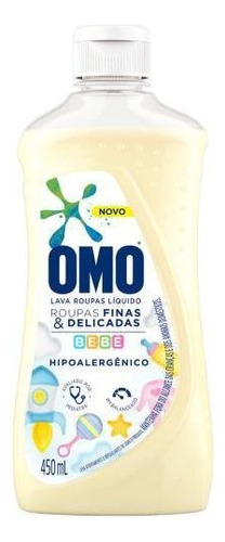 Sabão Líquido Omo Roupas Finas E Delicadas Bebê Frasco 900ml Frasco 450 Ml