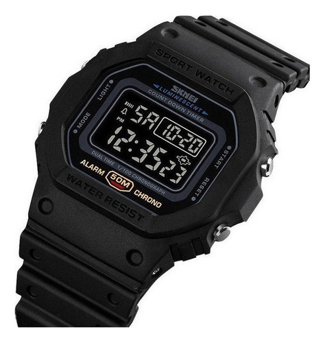 Reloj Led Digital Cuadrado Impermeable Skmei Para Hombre