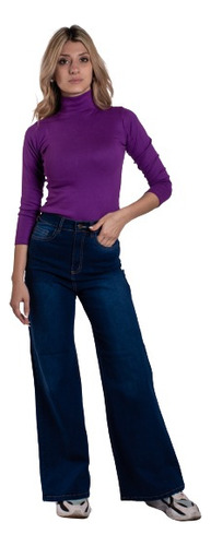 Pantalon Wide Leg Elastizado Mujer Excelente Calce