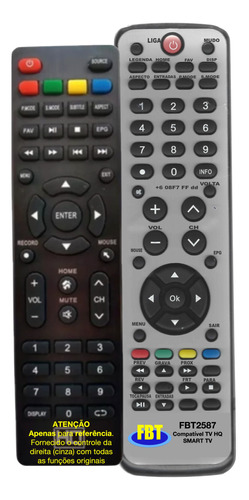 Controle Compatível Hq Tv Hqtv32y Fbt2587