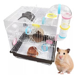 Jaula Casa Caja De Hamster Roedor 2 Pisos Con Resbalador Xl