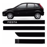 Friso Lateral Fiesta Hatch Sedan 2011 A 2014 Preto Ebony