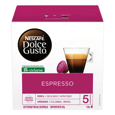 Cápsulas De Café Nescafé Dolce Gusto Espresso 16 Capsulas | MercadoLibre