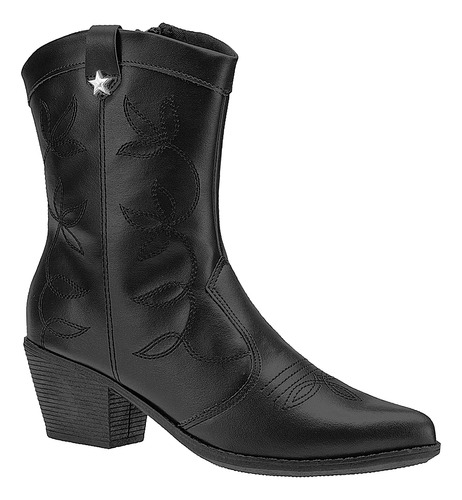 Bota Texana Feminina Western Salto Grosso Bico Fino Lazzlu