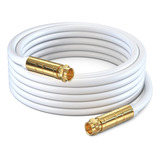 Cable Coaxial Rg6 Cable Coaxial Cuadruple, 12 Pies, Blanco