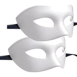 Antifaz Máscara X 6 Veneciano Negro Blanco Liso Cotillon