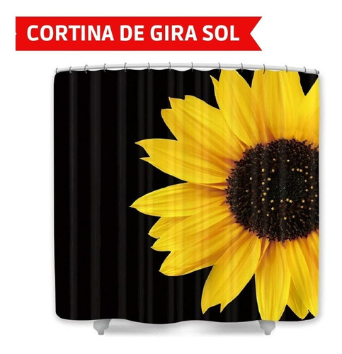 Cortina De Baño Diseño Girasol 180 X 180 Cm Envió Gratis !