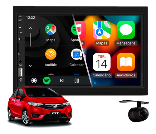 Central Multimidia Mp5 Apple Carplay Honda Fit 2017 2018