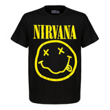 Playera Nirvana Logo Carita Toxic Original Negro