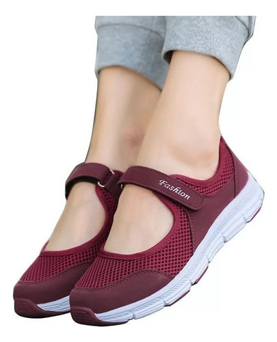 Sapatos De Caminhada Confortáveis Para Senhoras, Sem Cadarço