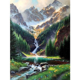 Kit Pintura Con Diamantes Paisaje Montana Cascada 30x40cm