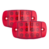 Juego De 2 Plafones Laterales 12 Leds Rojos 12-24v Tunelight