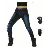 Pantalón Motociclista Dama Jeans Kevlar Protecciones114
