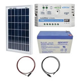 Kit Panel Solar 10w Bateria 7a Salida Usb P Cargar Celulares