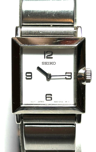 Reloj Seiko Dama Cuadrado De Acero Inoxidable, Ref.sxjx61p1