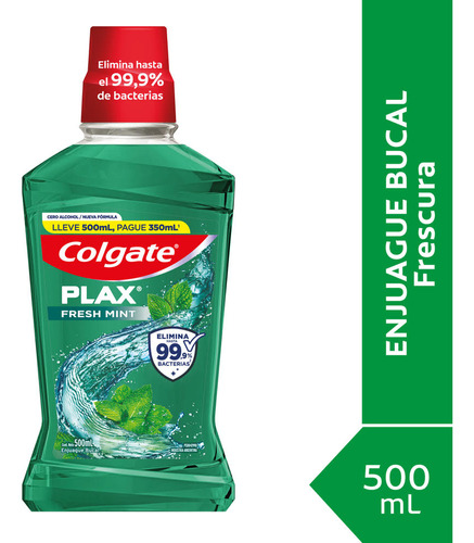 Colgate Plax Fresh Mint Enjuague Bucal 500ml