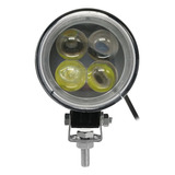 Faro De 4 Led Ojo De Angel Blanco Redondo 12w Con Lupa