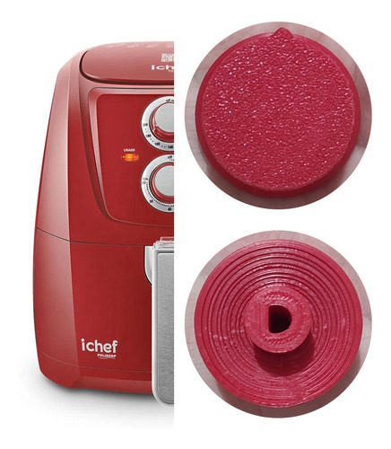 1 Pç Botão Vermelho Knob Air Fryer Ichef Polishop Allspace