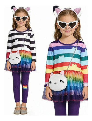 Disfraces De Cosplay Gabby Dollhouse Para Niñas, Traje De Hermanas Con Gato, Kit Para Fiestas Infantiles, Cumpleaños Y Halloween