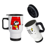 Mug Vaso Termico Viajero Para Carro Regalo Snoopy 01