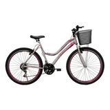 Bicicleta Aro 26 Athor Musa Mtb 18 Marchas Branco Rosa Cesto Cor Branco/rosa Tamanho Do Quadro 18