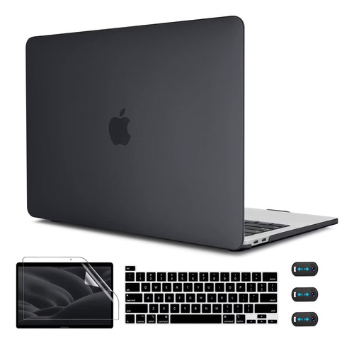 Cissook Carcasa Rigida Negra Mate Compatible Con Macbook Pro