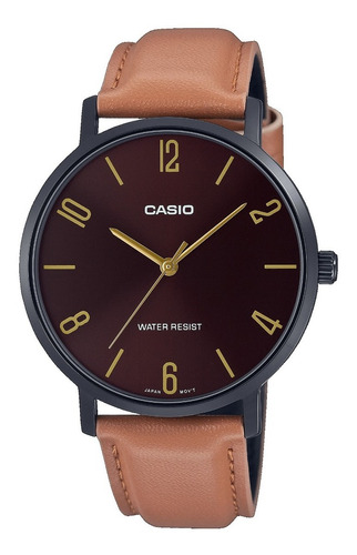 Reloj Casio Hombre Mtp-vt01bl-5b Malla Cuero Casiocentro