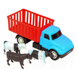 Caminhão Boiadeiro Brinquedo Infantil Miniatura + 3 Bois