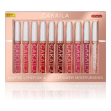 Set De 9 Brillos De Labios Mate Y 1 Aceite Labial Antiadhere