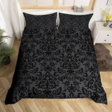 New Erosebridal Juego De Cama De Damasco Negro Para