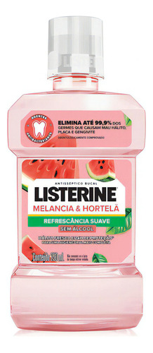 Listerine Melancia & Hortelã Enxaguante Bucal S/álcool 250ml