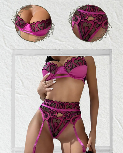 Sexy Baby Doll Ropa Interior Conjunto De Encaje Con Ligueros | Envío gratis